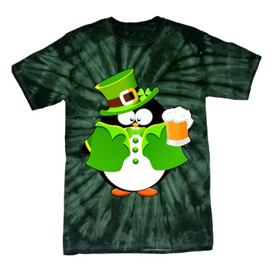 St. Patrack's Day Funny Penguin Drinking Beer Tie-Dye T-Shirt