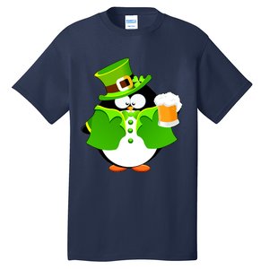 St. Patrack's Day Funny Penguin Drinking Beer Tall T-Shirt