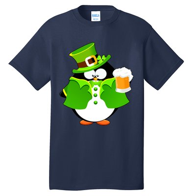 St. Patrack's Day Funny Penguin Drinking Beer Tall T-Shirt