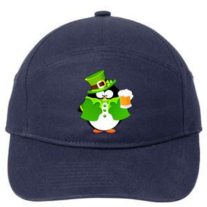 St. Patrack's Day Funny Penguin Drinking Beer 7-Panel Snapback Hat