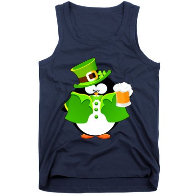 St. Patrack's Day Funny Penguin Drinking Beer Tank Top