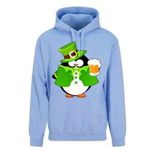 St. Patrack's Day Funny Penguin Drinking Beer Unisex Surf Hoodie