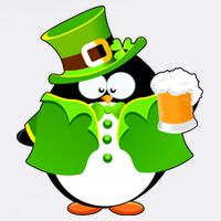 St. Patrack's Day Funny Penguin Drinking Beer Garment-Dyed Sweatshirt