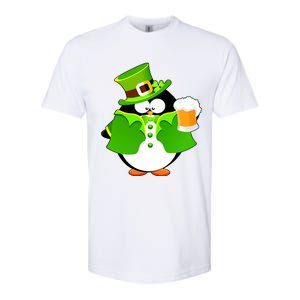 St. Patrack's Day Funny Penguin Drinking Beer Softstyle CVC T-Shirt