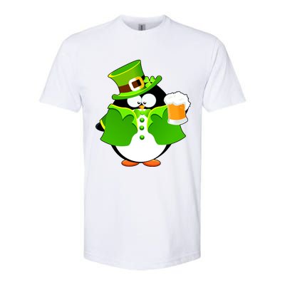 St. Patrack's Day Funny Penguin Drinking Beer Softstyle CVC T-Shirt