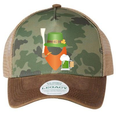 St. Patrack's Day Hipster Leprechaun Orange Beard Smoking Pipe Legacy Tie Dye Trucker Hat