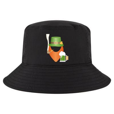 St. Patrack's Day Hipster Leprechaun Orange Beard Smoking Pipe Cool Comfort Performance Bucket Hat