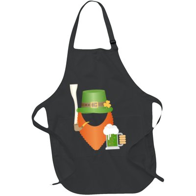 St. Patrack's Day Hipster Leprechaun Orange Beard Smoking Pipe Apron