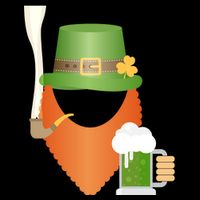 St. Patrack's Day Hipster Leprechaun Orange Beard Smoking Pipe City Backpack