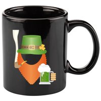 St. Patrack's Day Hipster Leprechaun Orange Beard Smoking Pipe 11oz C Handle Ceramic Mug