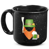 St. Patrack's Day Hipster Leprechaun Orange Beard Smoking Pipe 15oz Campfire Ceramic Mug