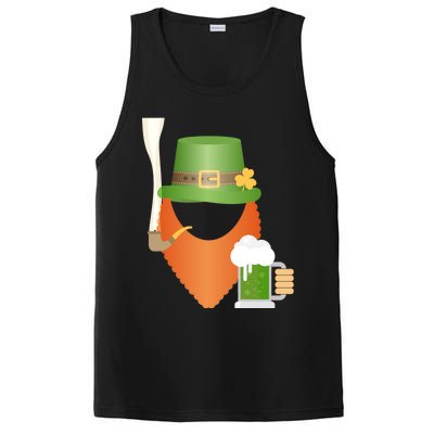 St. Patrack's Day Hipster Leprechaun Orange Beard Smoking Pipe PosiCharge Competitor Tank