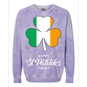 St. Patrick Day Irish Clover Flag Colorblast Crewneck Sweatshirt