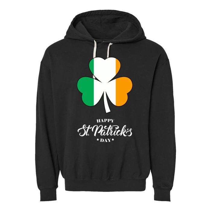 St. Patrick Day Irish Clover Flag Garment-Dyed Fleece Hoodie