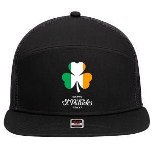 St. Patrick Day Irish Clover Flag 7 Panel Mesh Trucker Snapback Hat