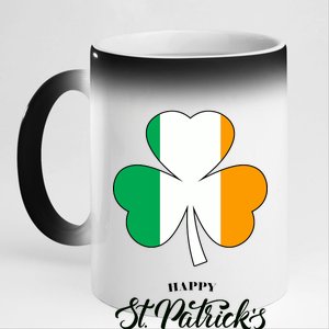 St. Patrick Day Irish Clover Flag 11oz Black Color Changing Mug