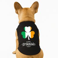 St. Patrick Day Irish Clover Flag Doggie Tank