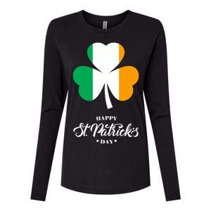 St. Patrick Day Irish Clover Flag Womens Cotton Relaxed Long Sleeve T-Shirt