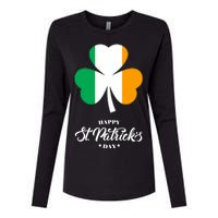 St. Patrick Day Irish Clover Flag Womens Cotton Relaxed Long Sleeve T-Shirt