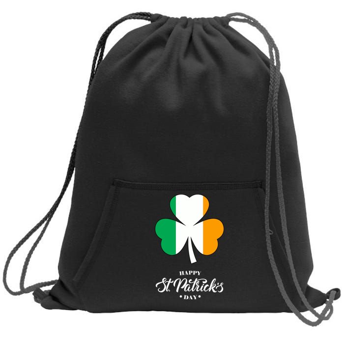 St. Patrick Day Irish Clover Flag Sweatshirt Cinch Pack Bag