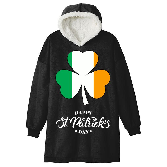 St. Patrick Day Irish Clover Flag Hooded Wearable Blanket