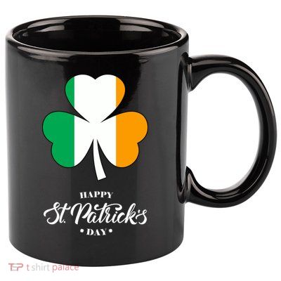 St. Patrick Day Irish Clover Flag 11oz C Handle Ceramic Mug