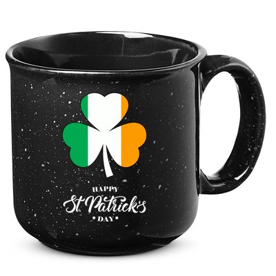 St. Patrick Day Irish Clover Flag 15oz Campfire Ceramic Mug