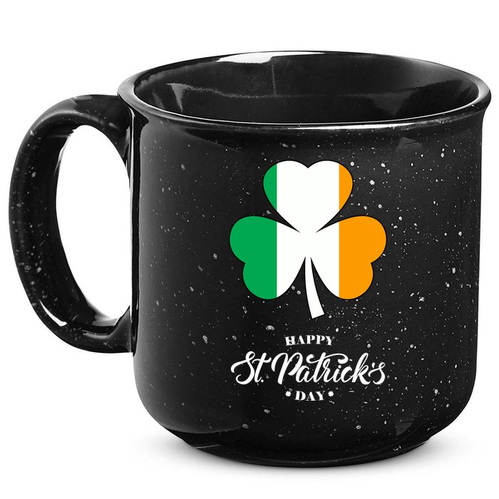St. Patrick Day Irish Clover Flag 15oz Campfire Ceramic Mug