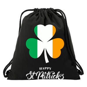 St. Patrick Day Irish Clover Flag Drawstring Bag