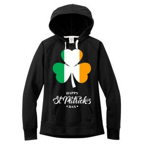 St. Patrick Day Irish Clover Flag Women's Fleece Hoodie