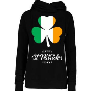 St. Patrick Day Irish Clover Flag Womens Funnel Neck Pullover Hood