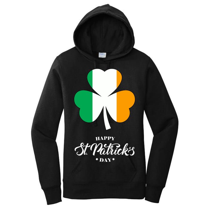 St. Patrick Day Irish Clover Flag Women's Pullover Hoodie