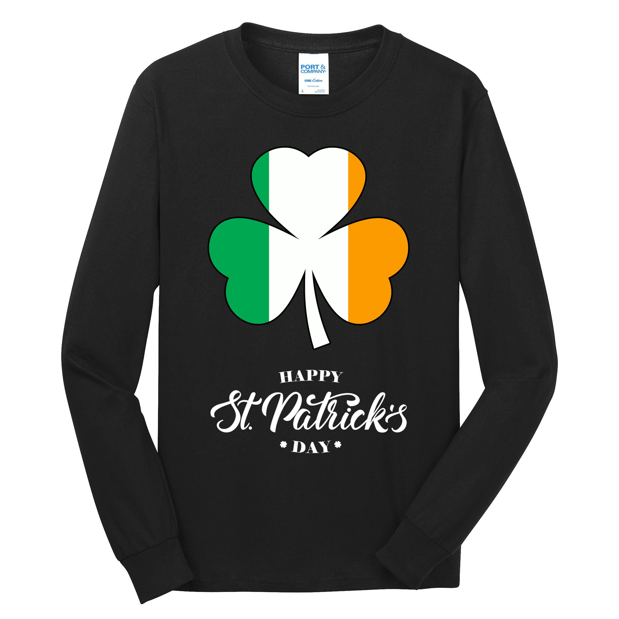 St. Patrick Day Irish Clover Flag Tall Long Sleeve T-Shirt
