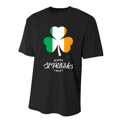 St. Patrick Day Irish Clover Flag Youth Performance Sprint T-Shirt