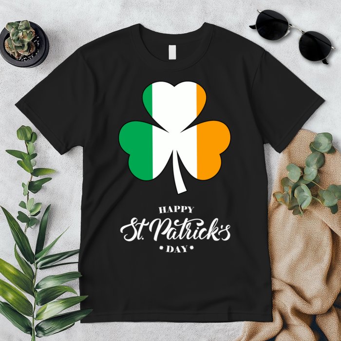 St. Patrick Day Irish Clover Flag Premium T-Shirt