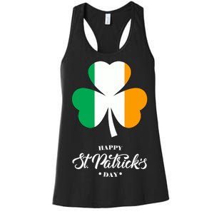 St. Patrick Day Irish Clover Flag Women's Racerback Tank