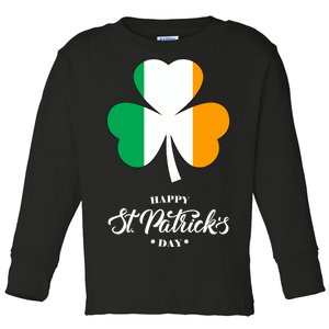 St. Patrick Day Irish Clover Flag Toddler Long Sleeve Shirt