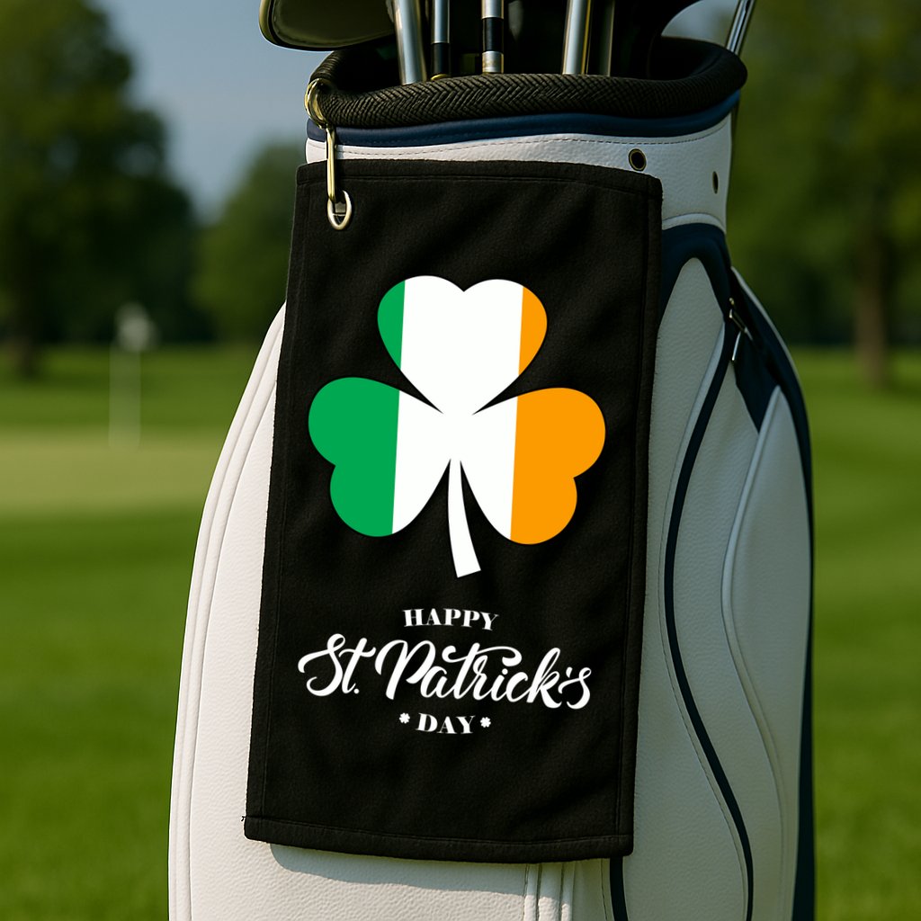 St. Patrick Day Irish Clover Flag Golf Towel