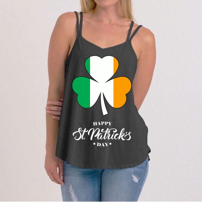 St. Patrick Day Irish Clover Flag Women's Strappy Tank