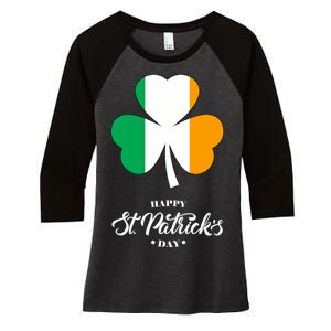 St. Patrick Day Irish Clover Flag Women's Tri-Blend 3/4-Sleeve Raglan Shirt