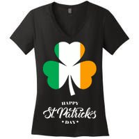 St. Patrick Day Irish Clover Flag Women's V-Neck T-Shirt