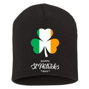 St. Patrick Day Irish Clover Flag Short Acrylic Beanie