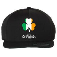 St. Patrick Day Irish Clover Flag Wool Snapback Cap