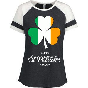 St. Patrick Day Irish Clover Flag Enza Ladies Jersey Colorblock Tee