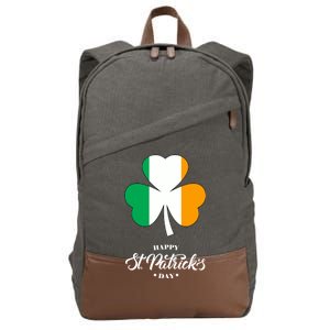 St. Patrick Day Irish Clover Flag Cotton Canvas Backpack