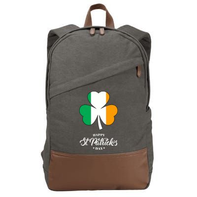 St. Patrick Day Irish Clover Flag Cotton Canvas Backpack