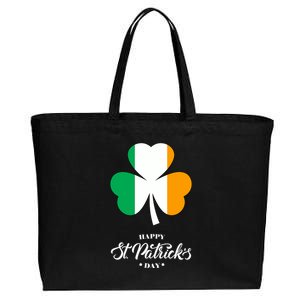 St. Patrick Day Irish Clover Flag Cotton Canvas Jumbo Tote