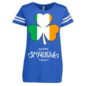 St. Patrick Day Irish Clover Flag Enza Ladies Jersey Football T-Shirt