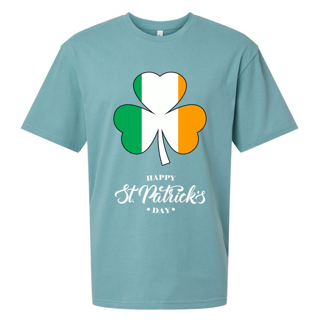 St. Patrick Day Irish Clover Flag Sueded Cloud Jersey T-Shirt
