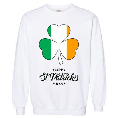 St. Patrick Day Irish Clover Flag Garment-Dyed Sweatshirt